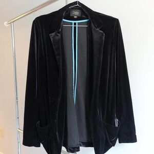 Dalia Velvet Blazer Blue Lining Jacket Womens‎ Small